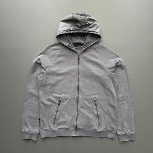 Prada Sport Grey 2019 Nylon Hood Zip-Through Hoodie