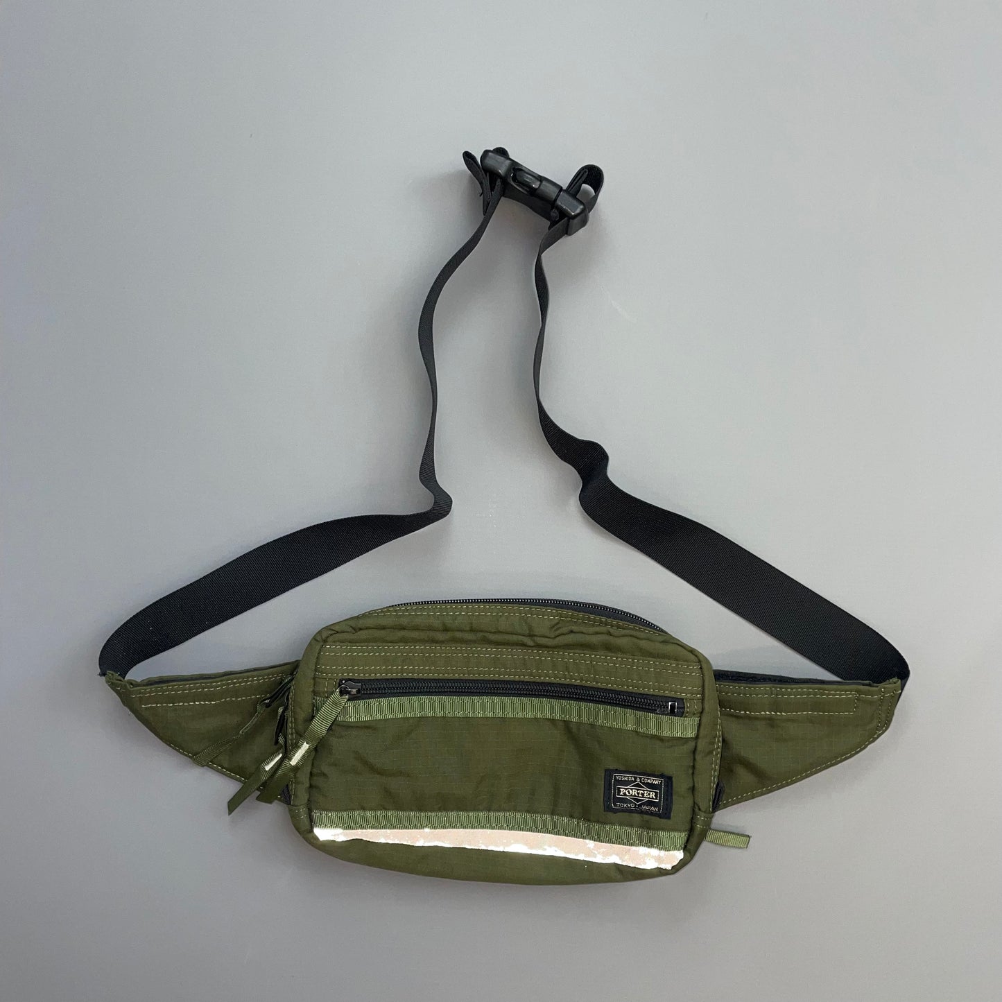 Porter Yoshida & Co. Green Canvas Ripstop 3M Reflective Crossbody Bag