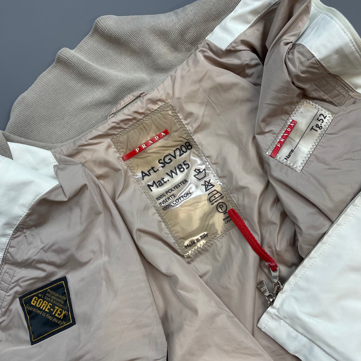 Prada Sport White & Grey 00s Goretex Harrington Jacket