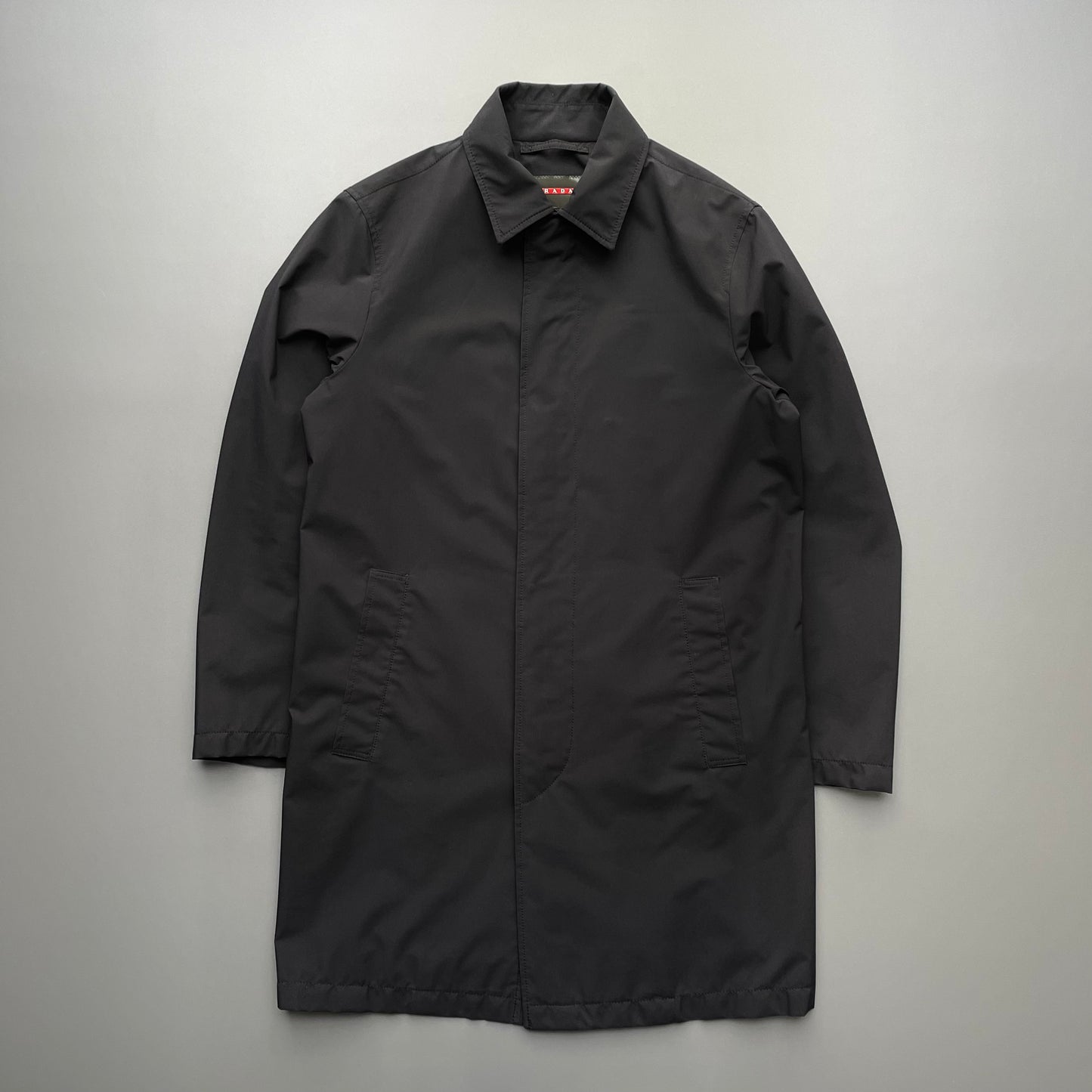 Prada Sport Black 2006 Longline Trench Coat