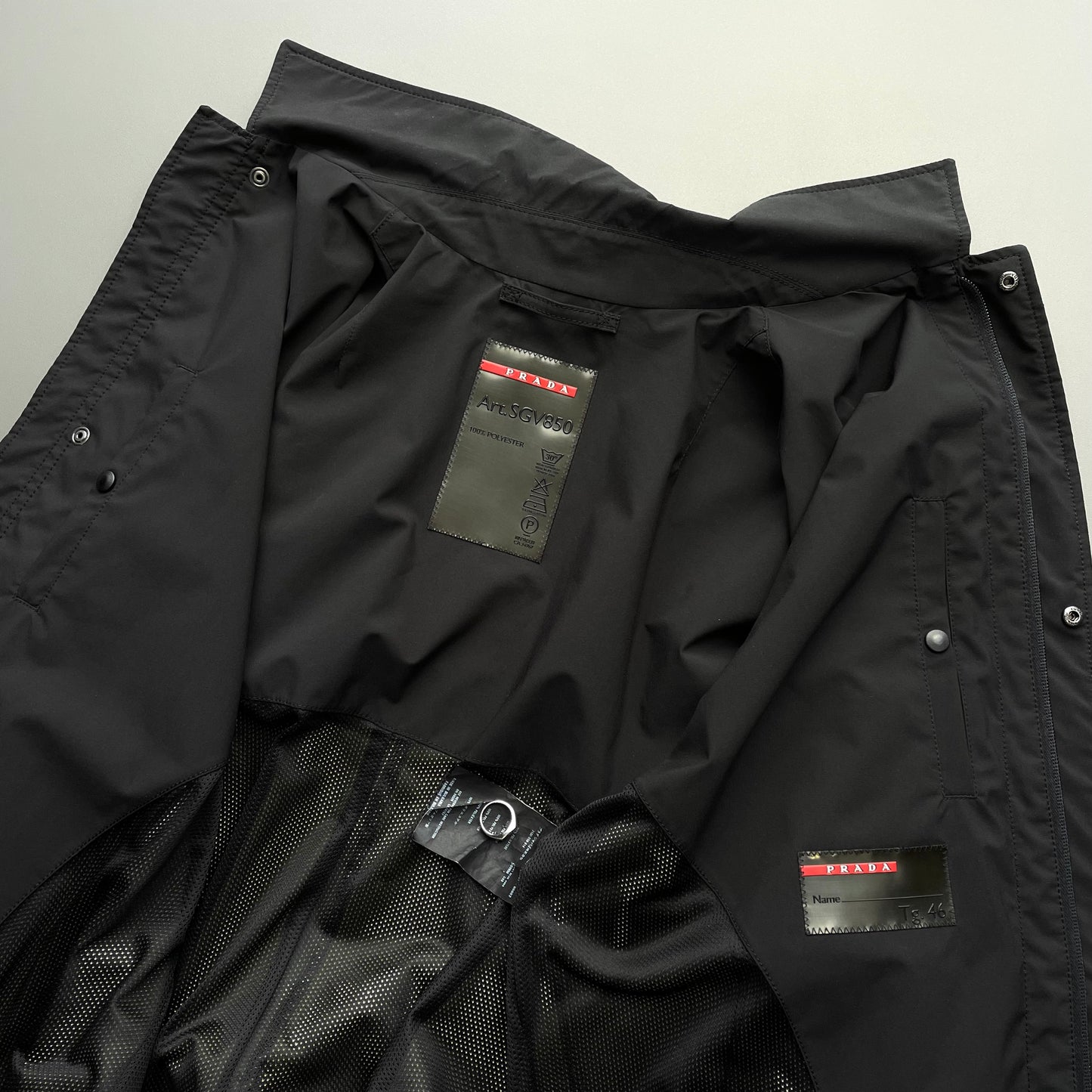 Prada Sport Black 2006 Longline Trench Coat