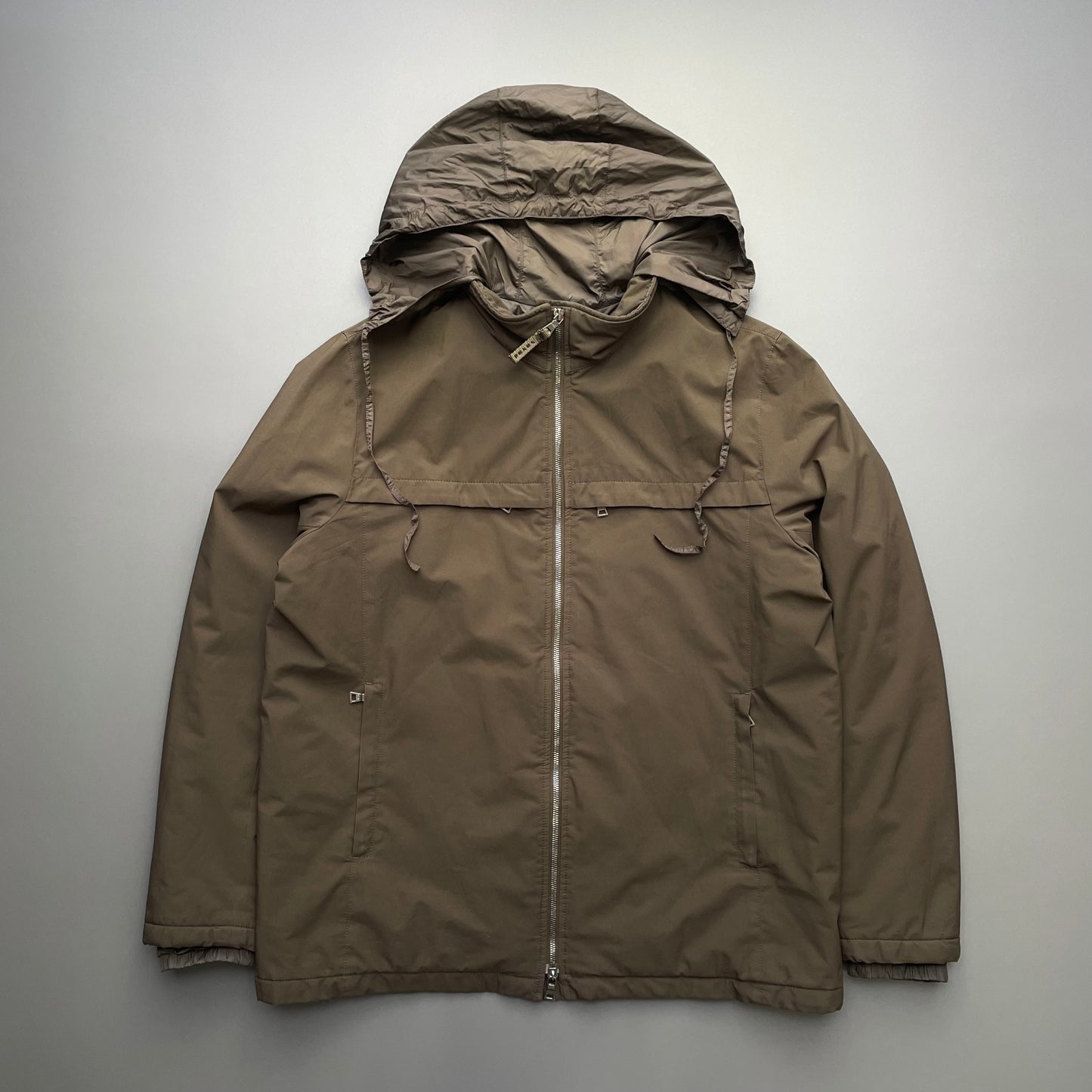 Prada Sport Brown 2006 Padded Stash Hood Jacket