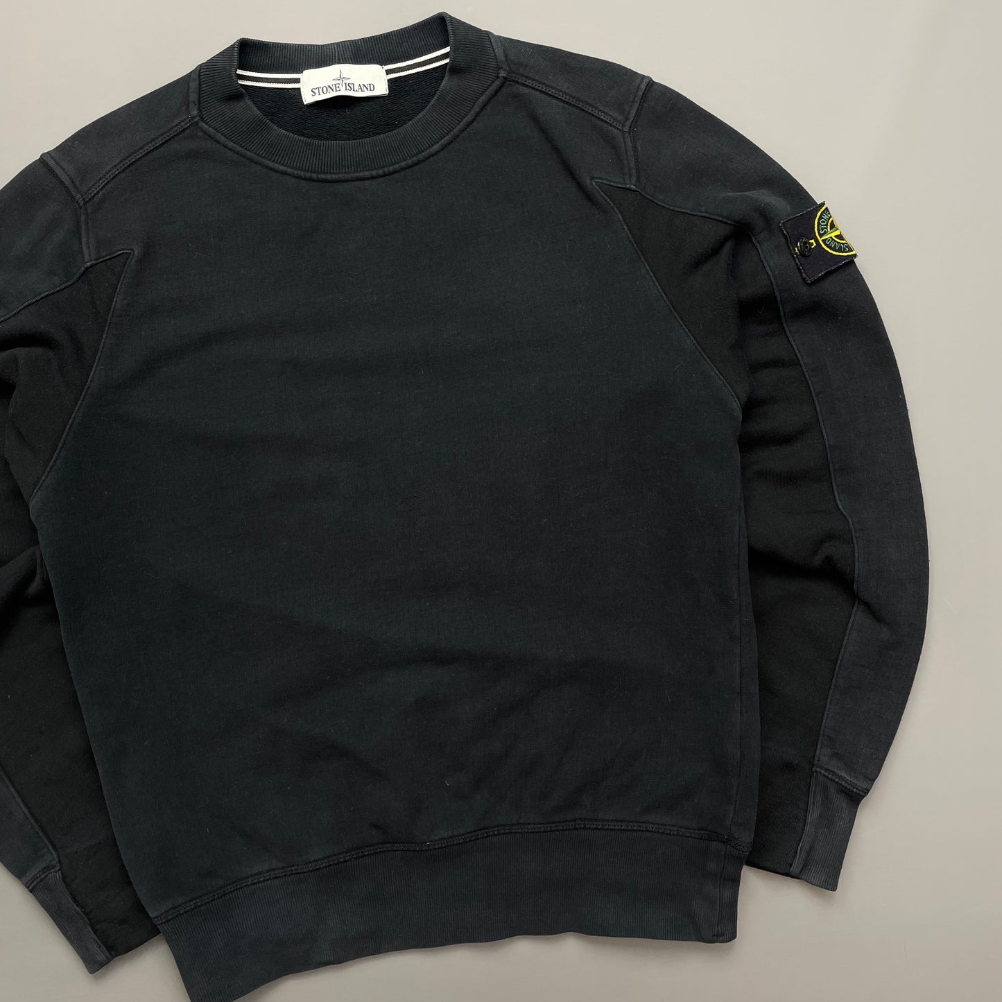 Stone Island Black Panelled Sleeve AW15 Sweatshirt