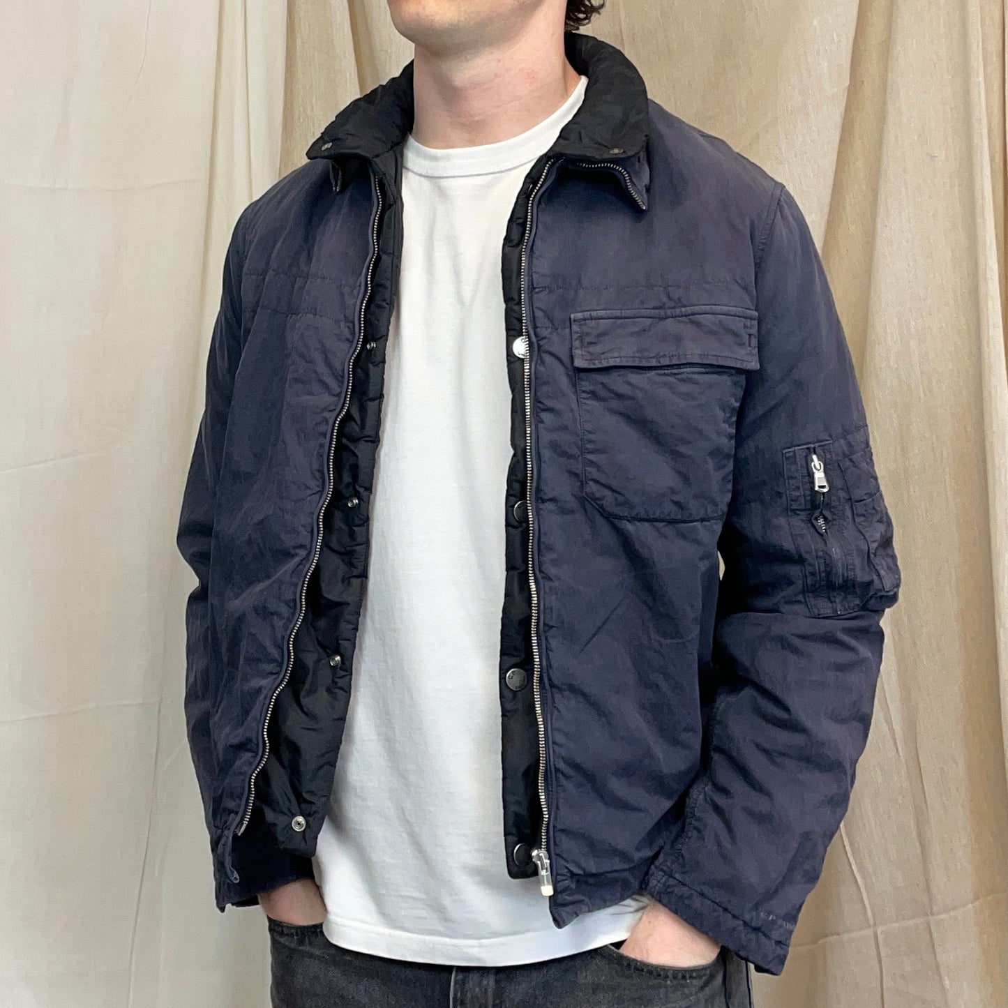 C.P. Company Navy AW05 Sun-Faded Lined Harrington Jacket