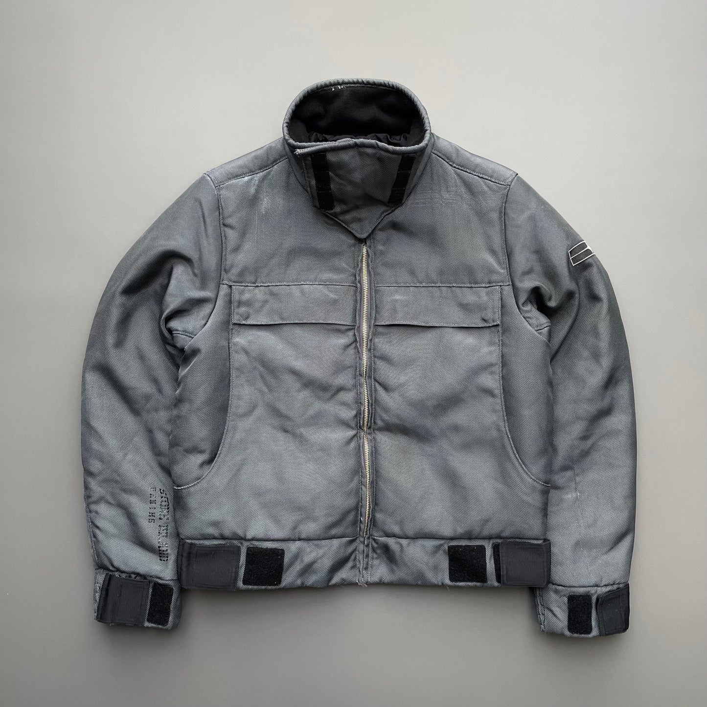 Stone Island Denims Grey AW09 Canvas Nylon Funnel Neck Bomber Jacket