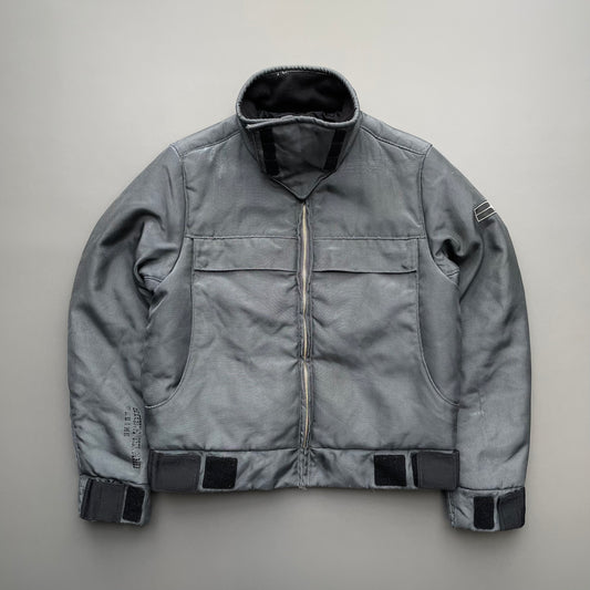 Stone Island Denims Grey AW09 Canvas Nylon Funnel Neck Bomber Jacket