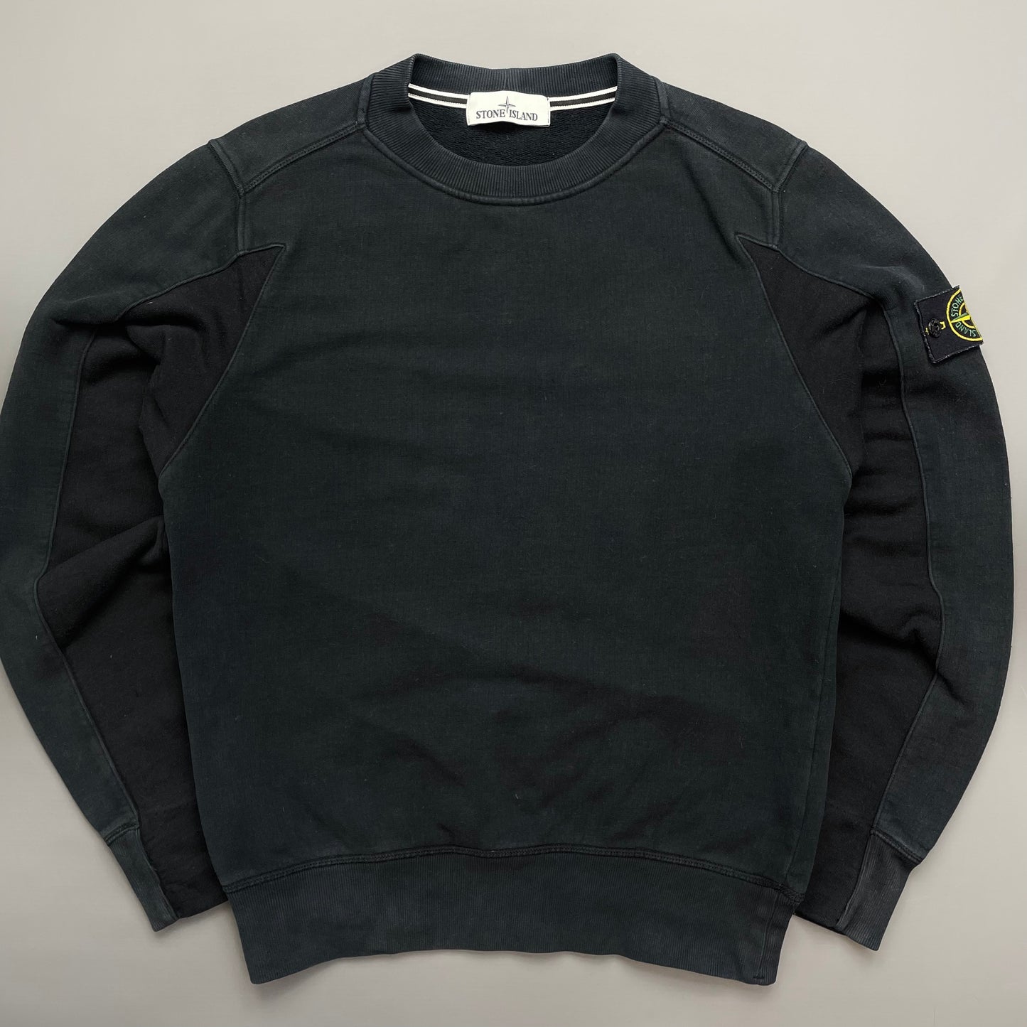 Stone Island Black Panelled Sleeve AW15 Sweatshirt