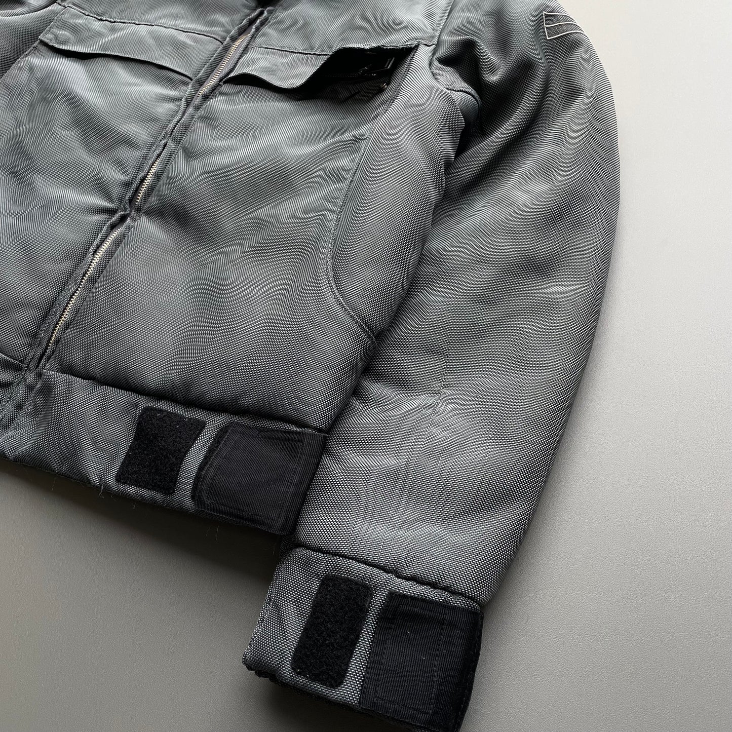 Stone Island Denims Grey AW09 Canvas Nylon Funnel Neck Bomber Jacket