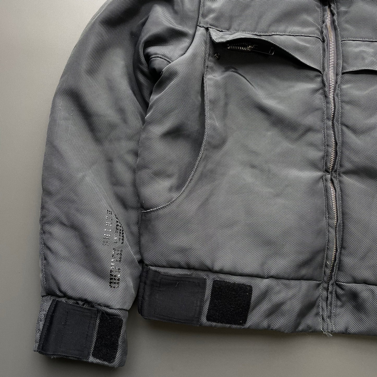 Stone Island Denims Grey AW09 Canvas Nylon Funnel Neck Bomber Jacket