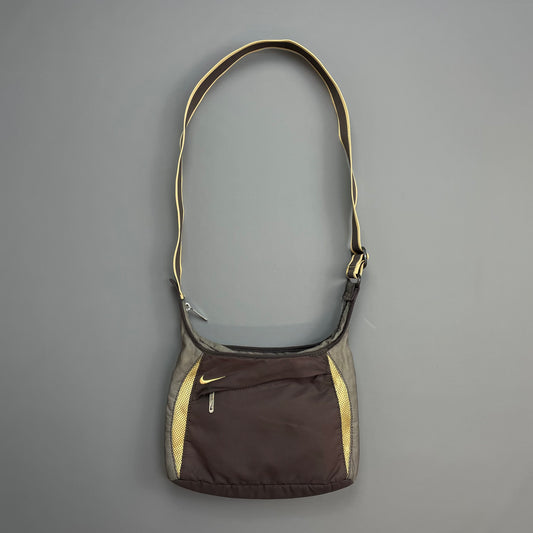Nike Brown 00s Technical Mesh Side Bag