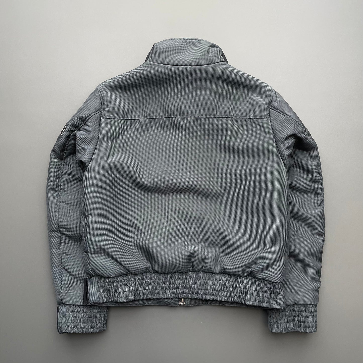 Stone Island Denims Grey AW09 Canvas Nylon Funnel Neck Bomber Jacket