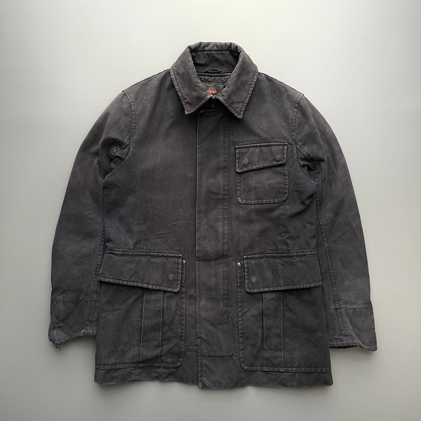 Prada Sport Dark Grey 00s Canvas Cotton Liner Field Jacket