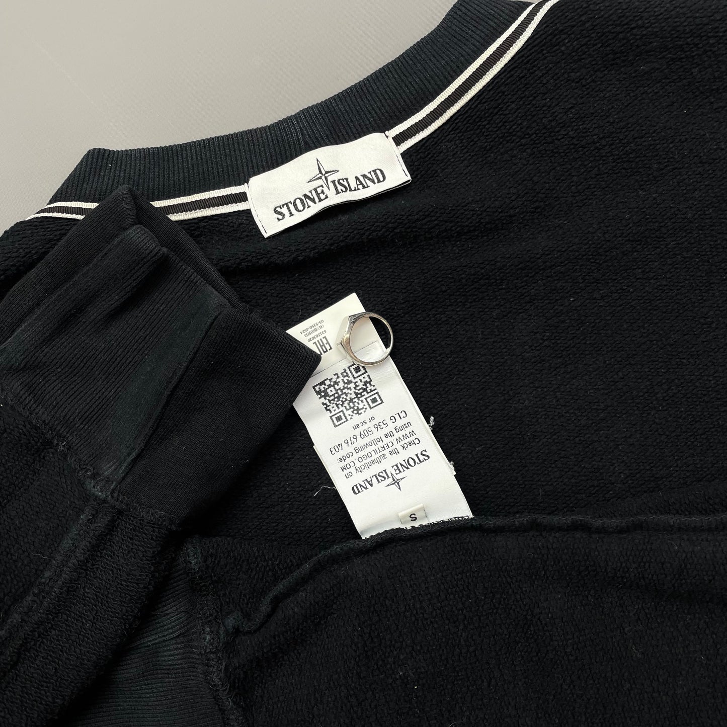 Stone Island Black Panelled Sleeve AW15 Sweatshirt
