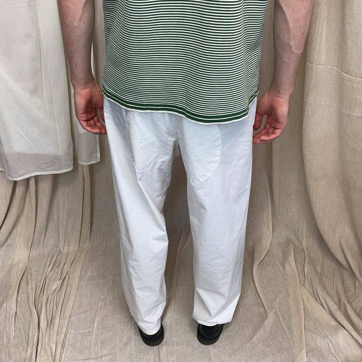 Prada Sport White SS99 Wide Leg Cotton Trousers