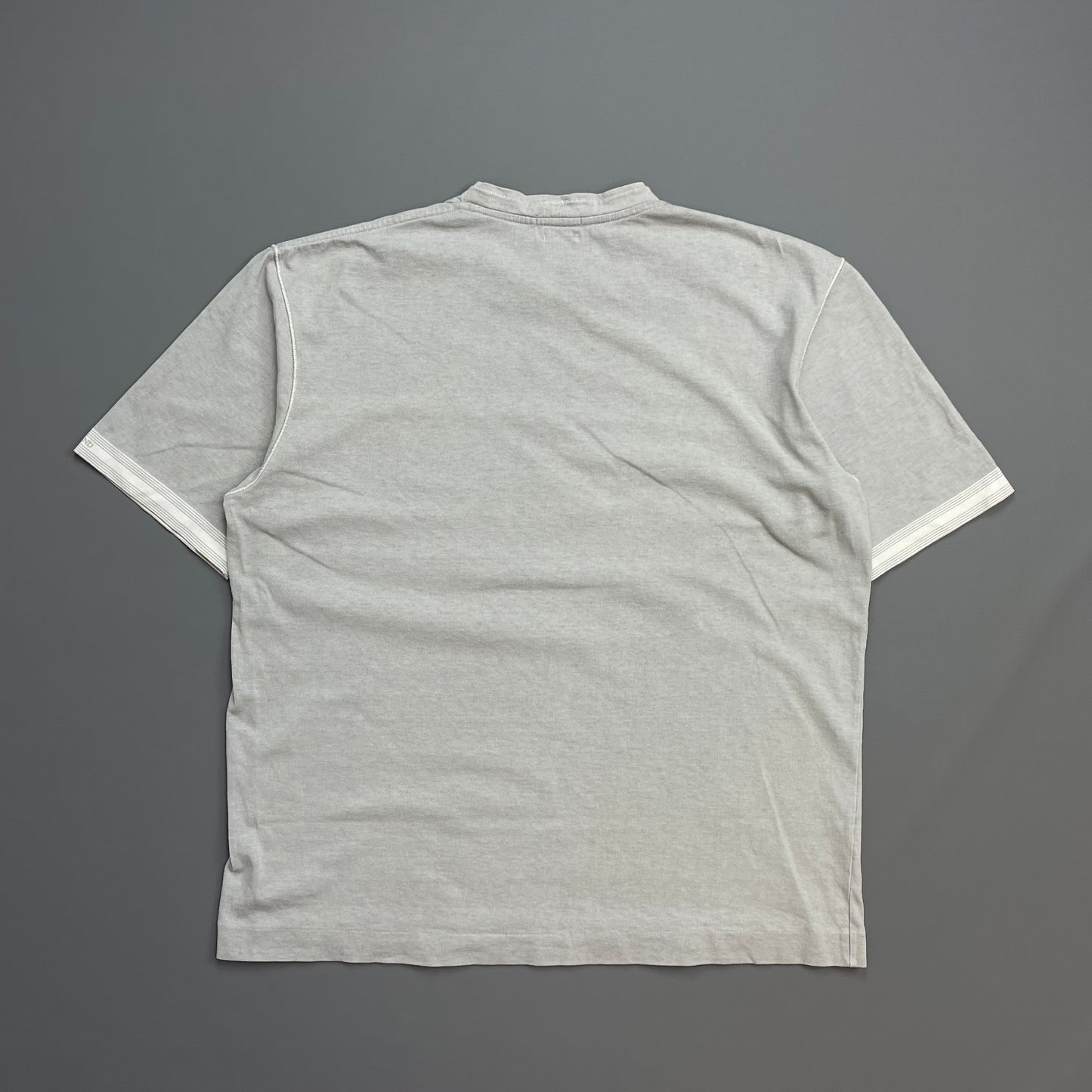 Stone Island Grey/Blue SS04 Sleeve Spellout T-Shirt