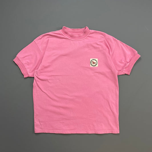 Armani Jeans 90s Pink Chest Patch Jersey Tee