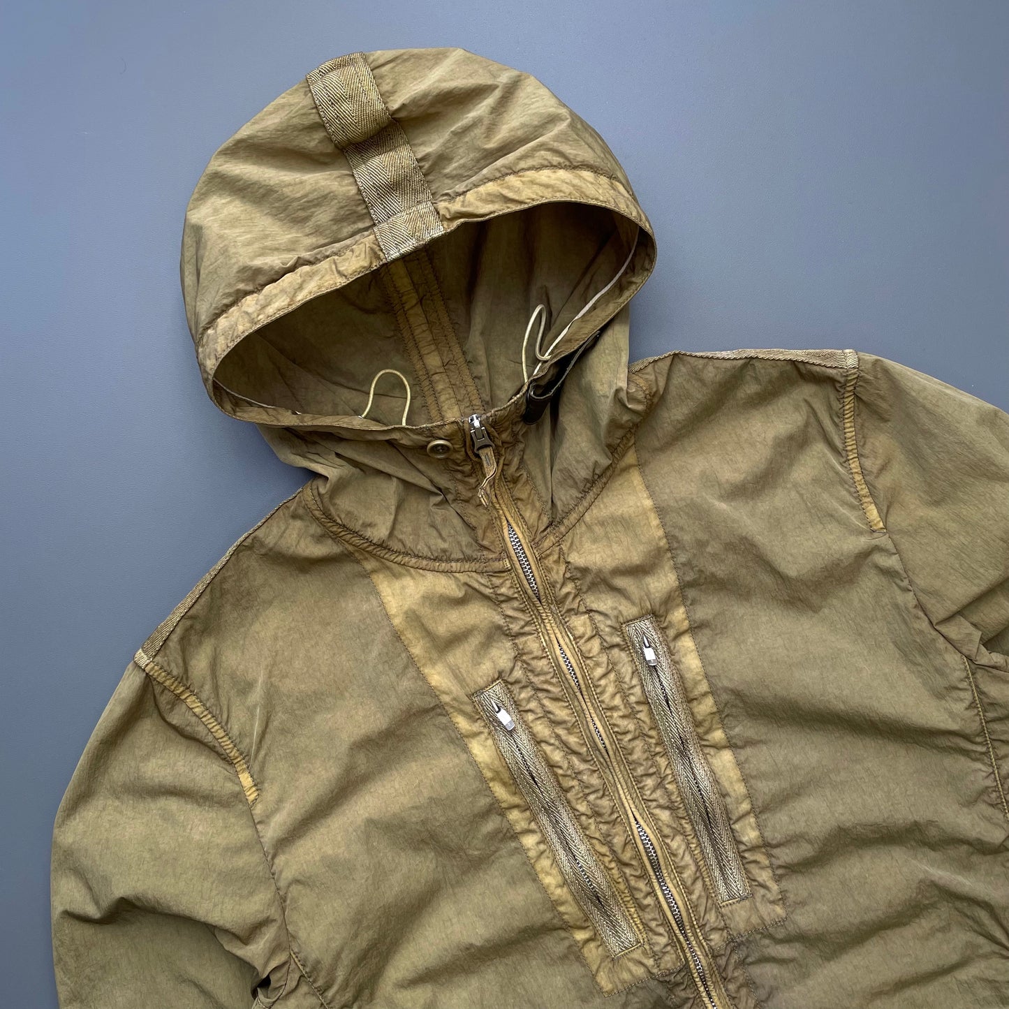 C.P. Company Brown Nylon Hooded Windbreaker