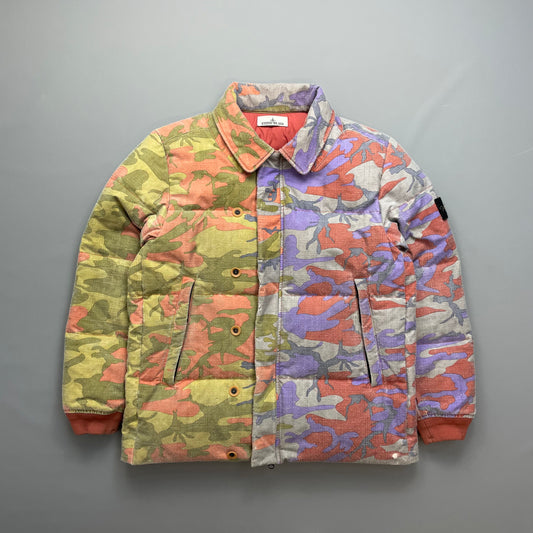 Stone Island Multicoloured Heritage Camo AW22 Ripstop Nylon Down Puffer Jacket