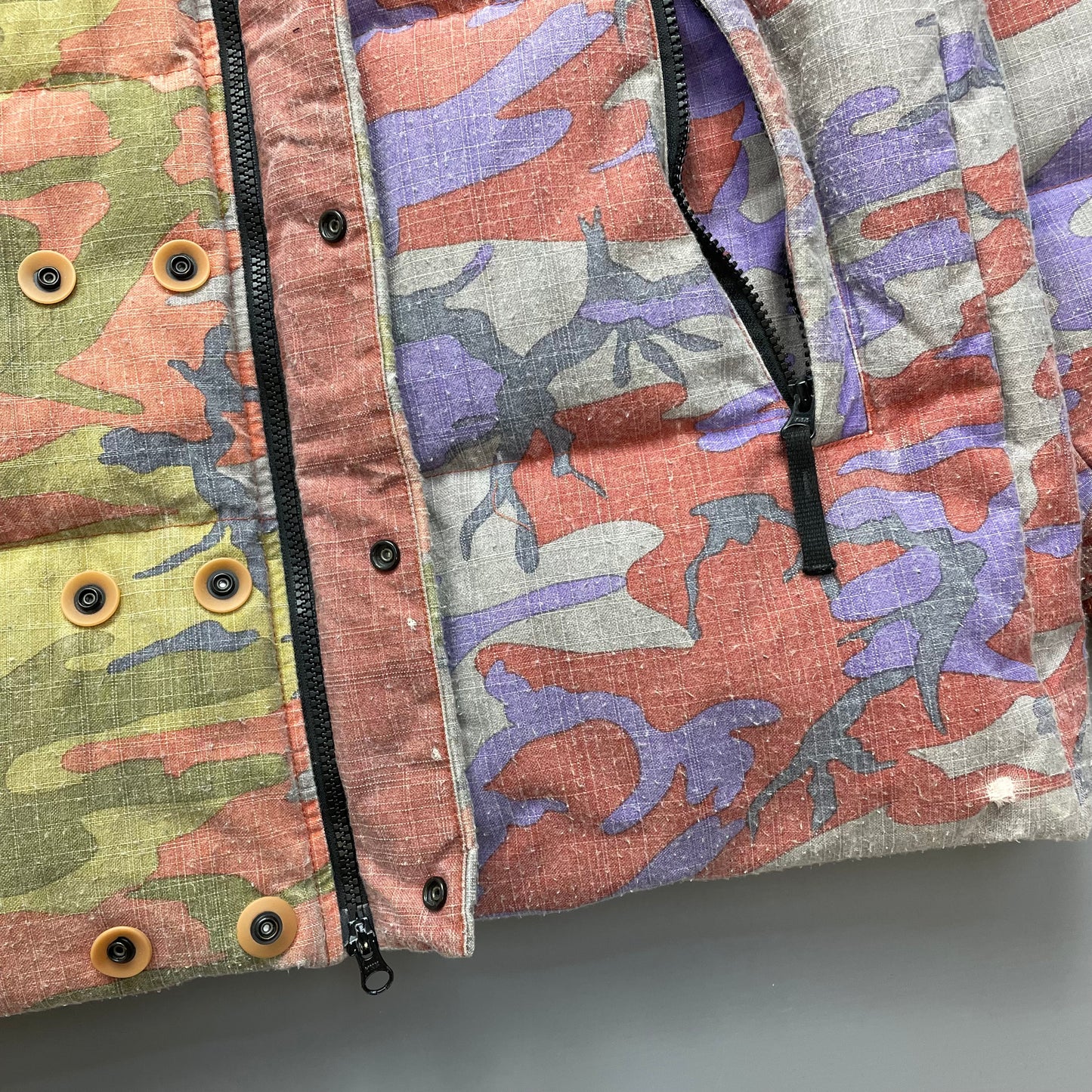 Stone Island Multicoloured Heritage Camo AW22 Ripstop Nylon Down Puffer Jacket
