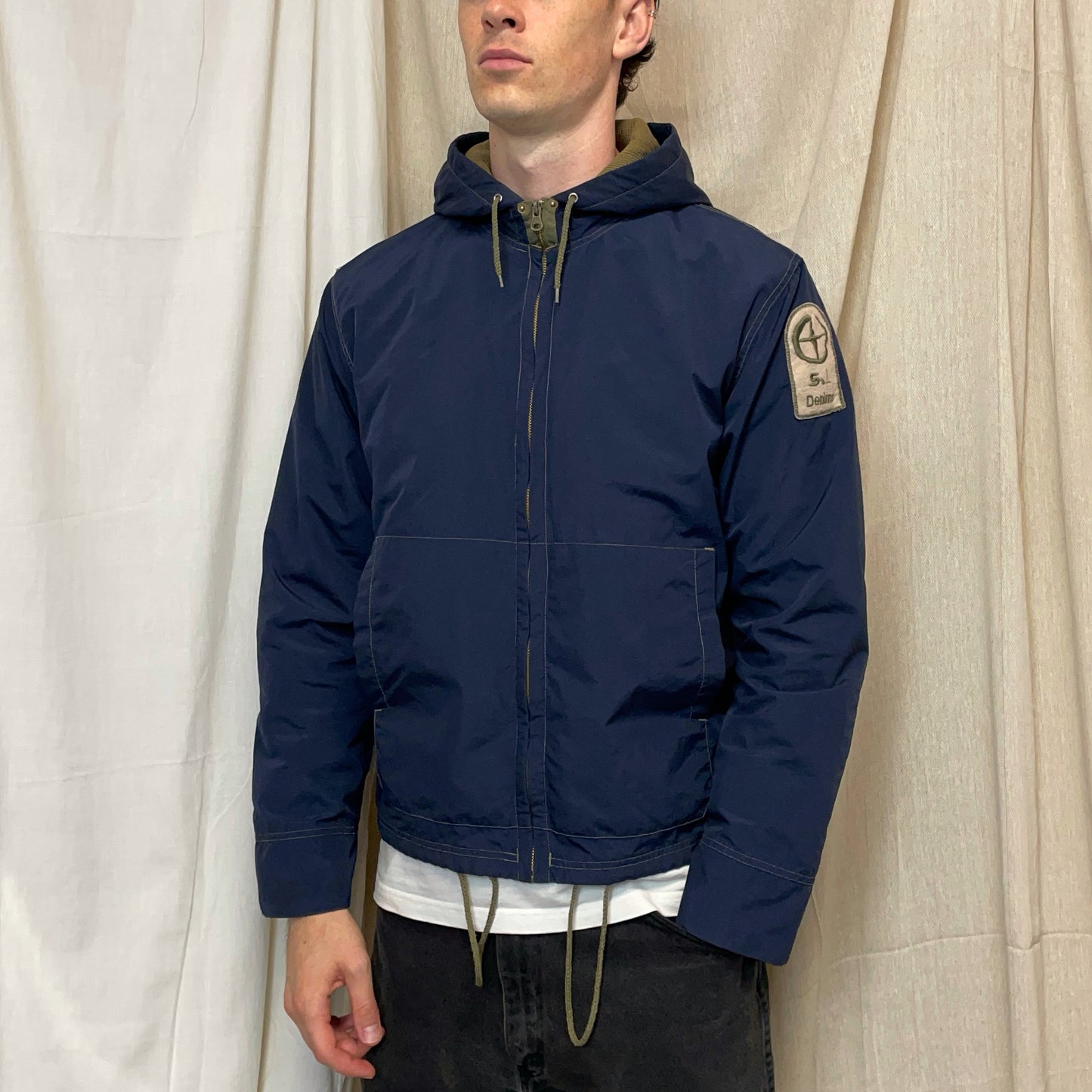 Stone Island Denims Navy 00s Contrast Stitch Patch Windbreaker Jacket