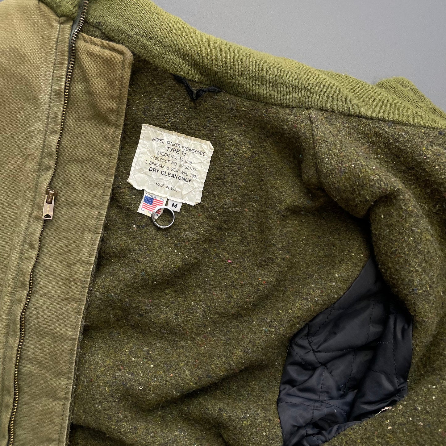 Spiewak & Sons Khaki Green 70s Type T-1 Tanker Military Bomber Jacket