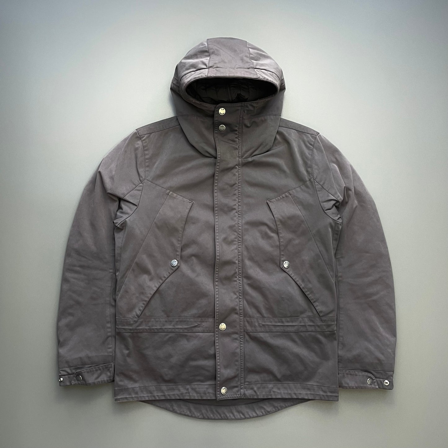 C.P. Company Grey AW09 Brushed-Feel Padded Hooded Jacket