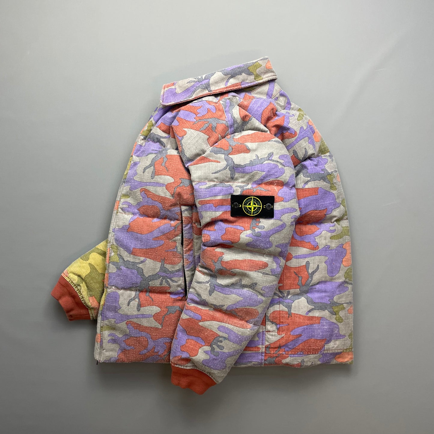 Stone Island Multicoloured Heritage Camo AW22 Ripstop Nylon Down Puffer Jacket