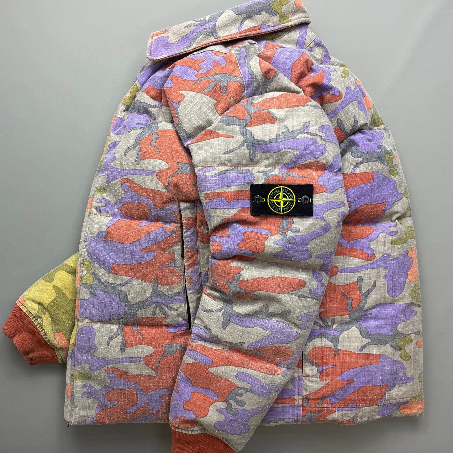 Stone Island Multicoloured Heritage Camo AW22 Ripstop Nylon Down Puffer Jacket