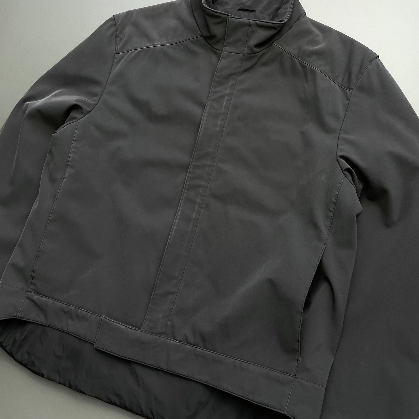 Prada Grey FW99 Technical Padded Biker Jacket