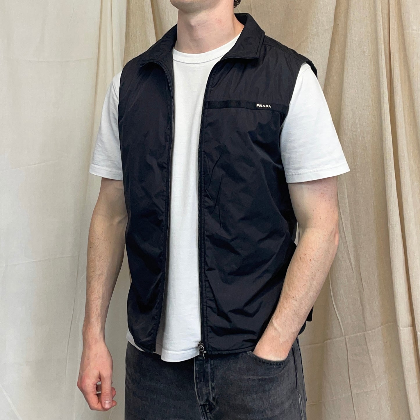 Prada Sport Black 2007 Quilted Nylon Gilet Vest