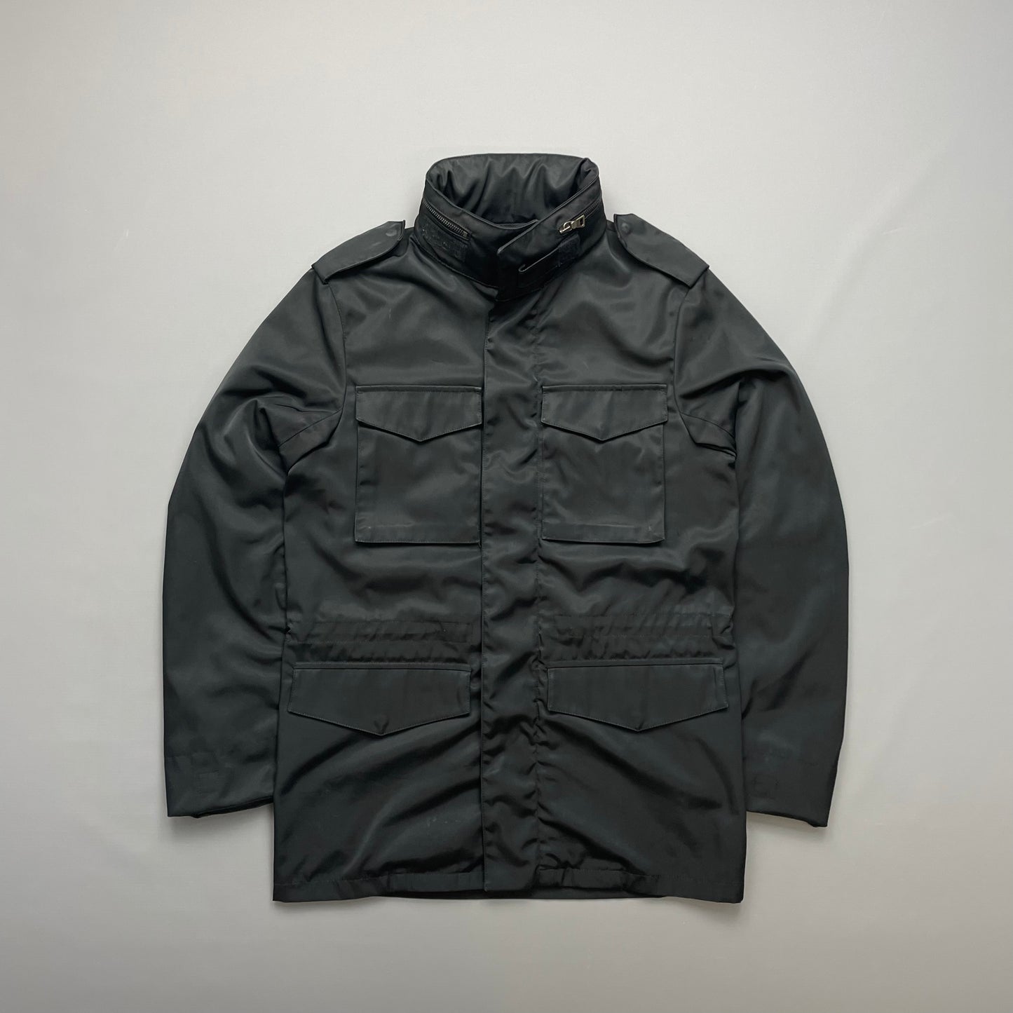 Prada Sport Black Multi-Pocket 2007 Field Jacket w/ Concealed Hood