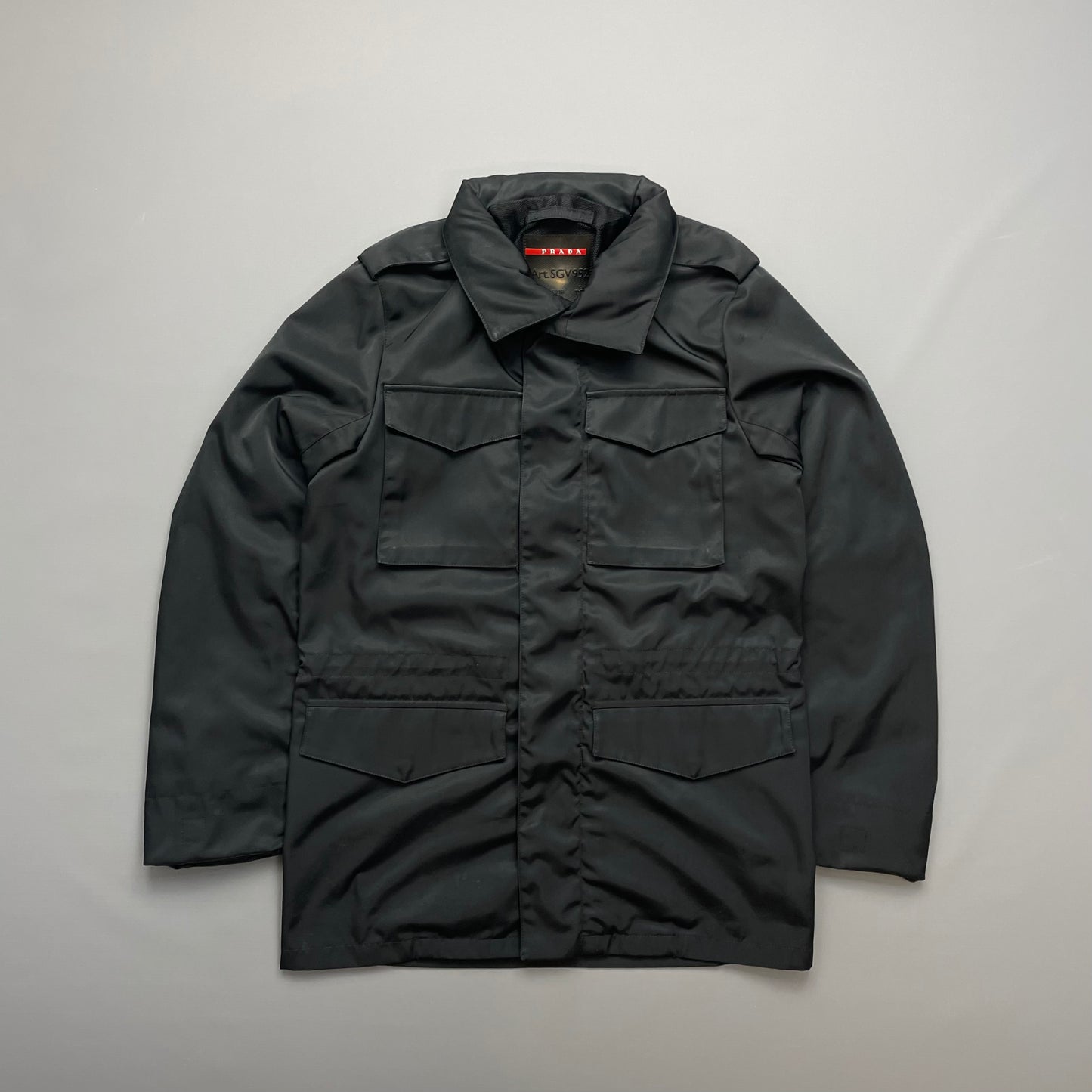 Prada Sport Black Multi-Pocket 2007 Field Jacket w/ Concealed Hood