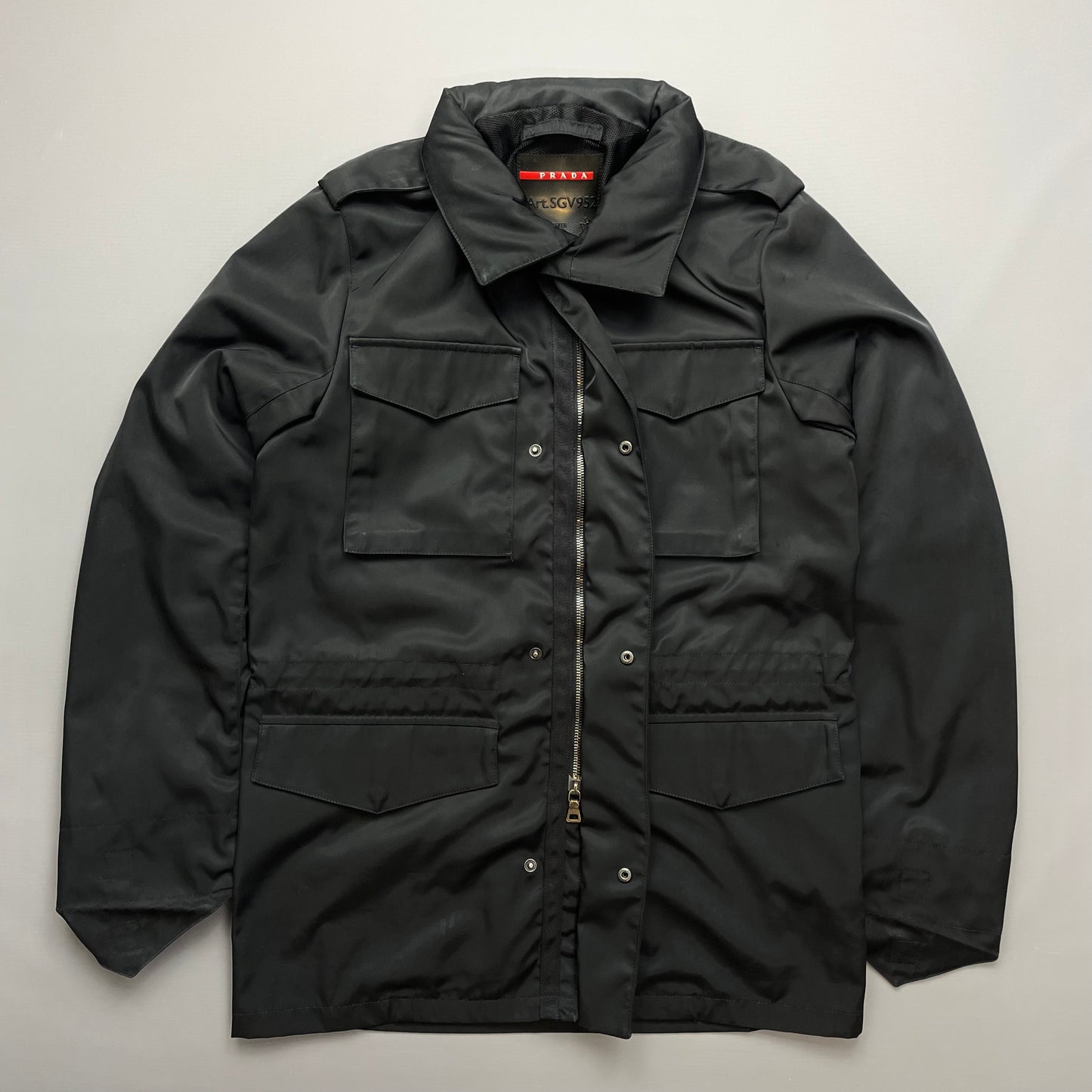 Prada Sport Black Multi-Pocket 2007 Field Jacket w/ Concealed Hood