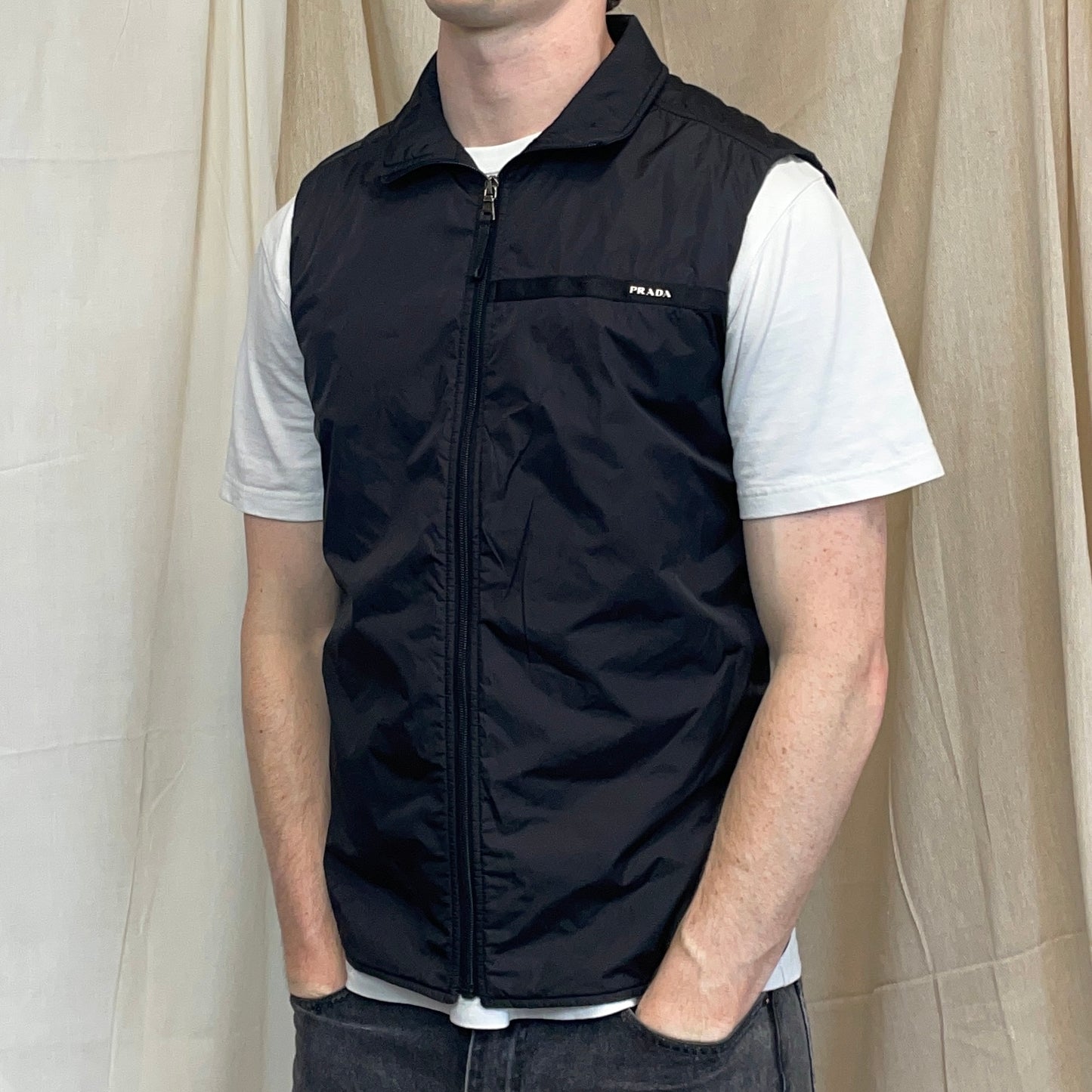 Prada Sport Black 2007 Quilted Nylon Gilet Vest