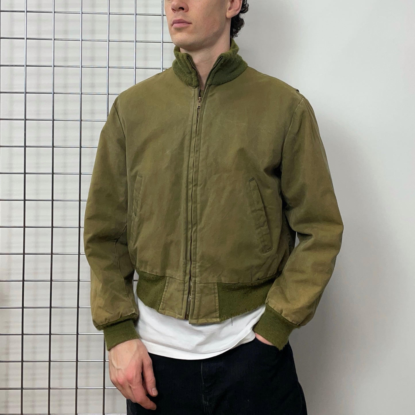Spiewak & Sons Khaki Green 70s Type T-1 Tanker Military Bomber Jacket