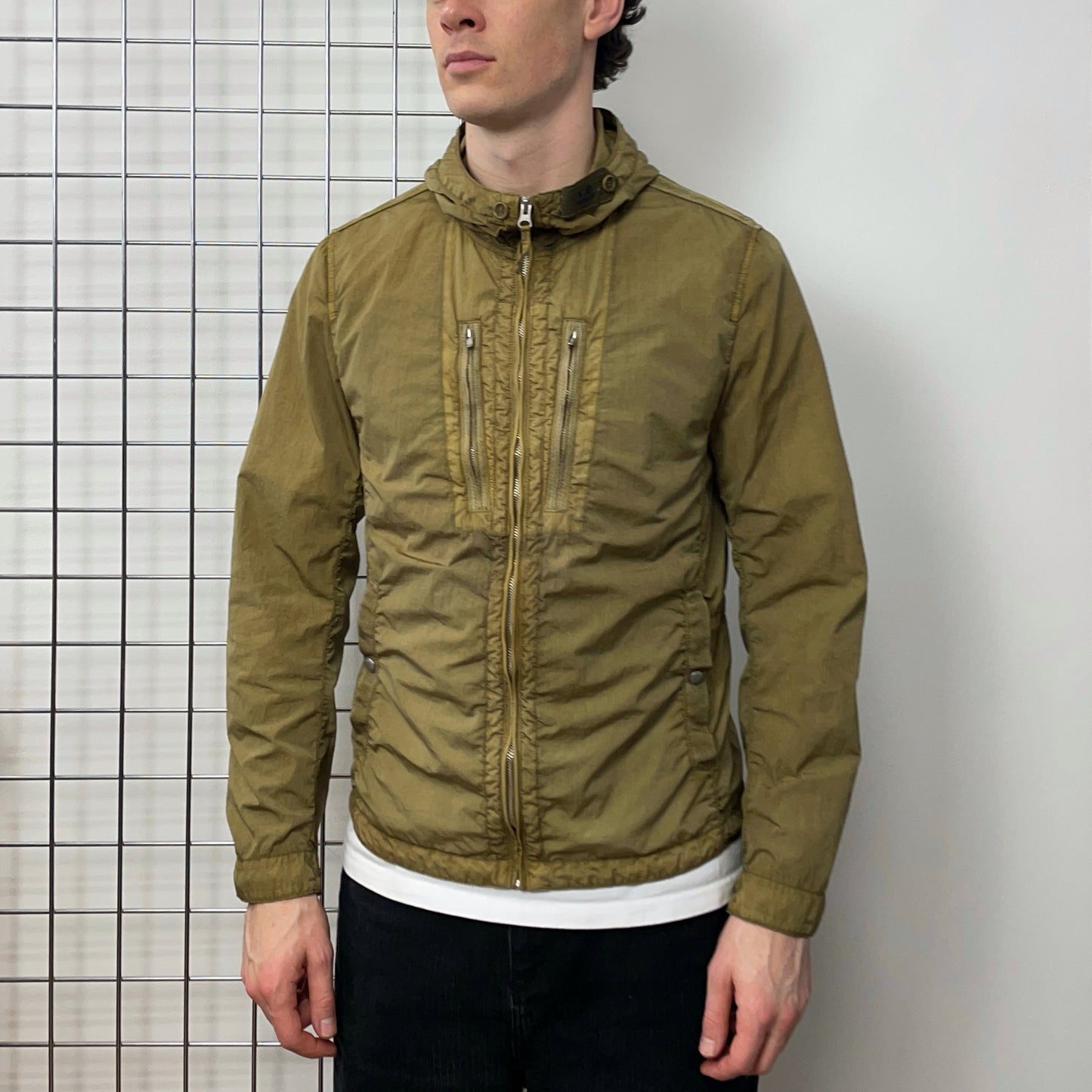 C.P. Company Brown Nylon Hooded Windbreaker