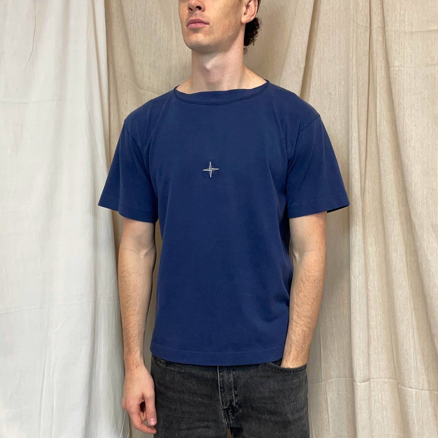 Stone Island Navy 80s Embroidered Compass Tee