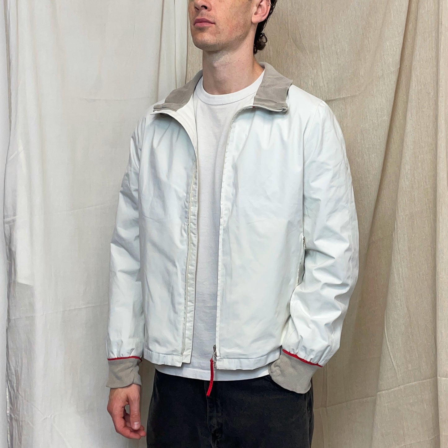Prada Sport White & Grey 00s Goretex Harrington Jacket