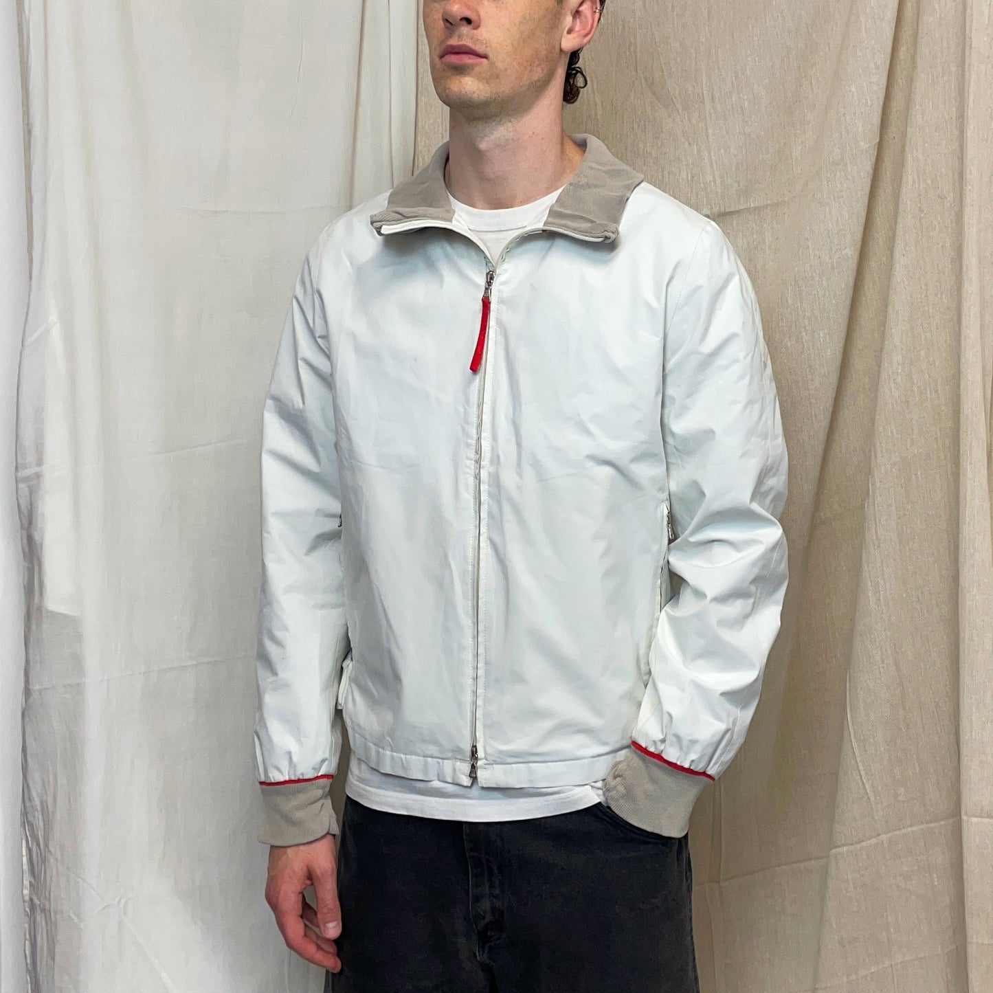 Prada Sport White & Grey 00s Goretex Harrington Jacket
