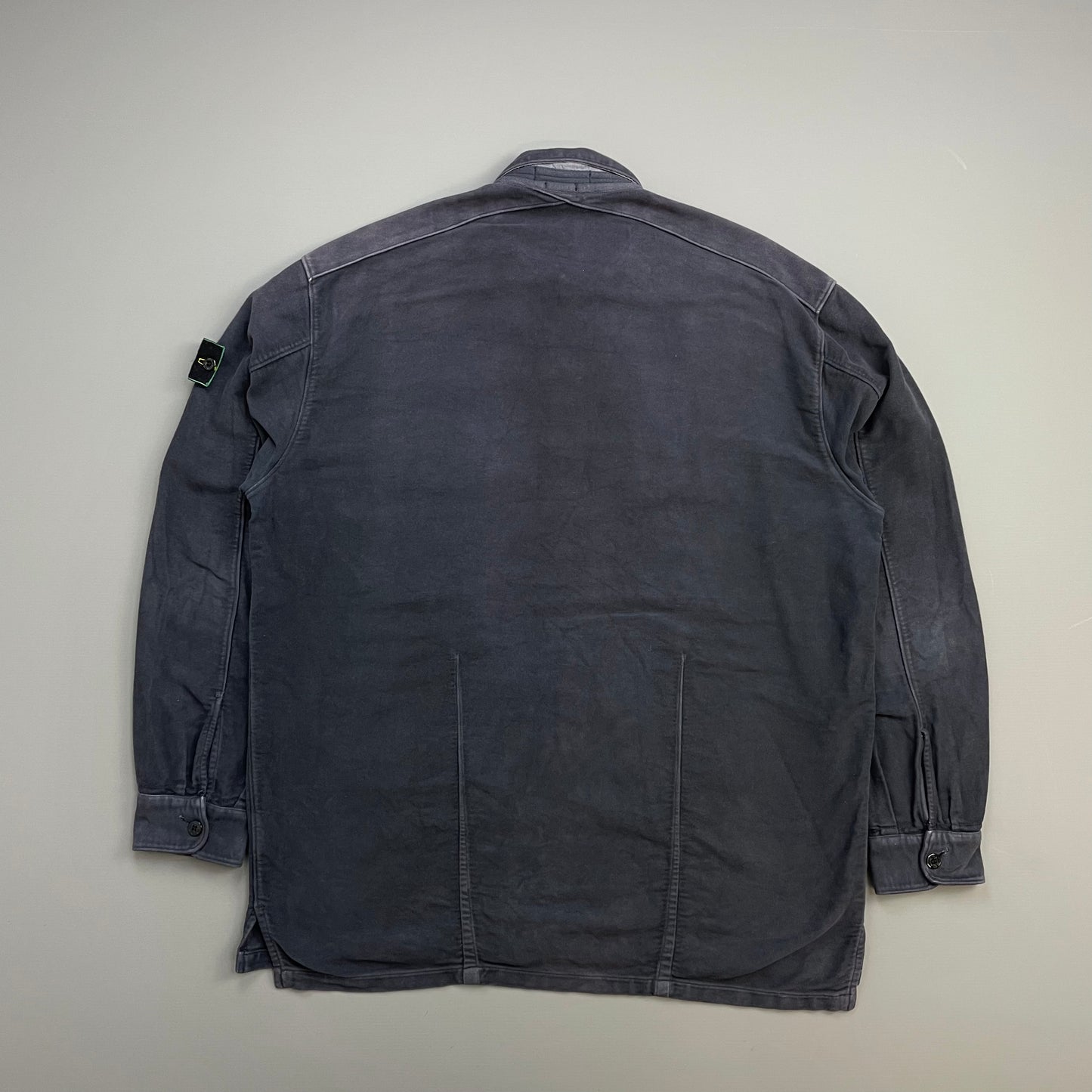 Stone Island Navy AW95 Cotton Moleskin Green Edge Badge Overshirt