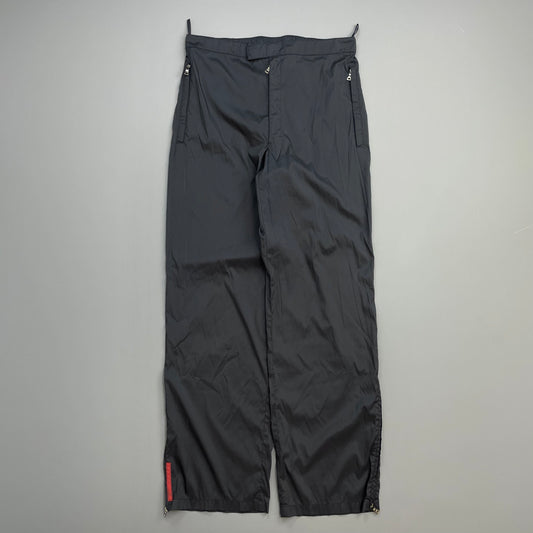 Prada Sport Black/Deep Purple 1999 Shell Track Pant Trousers