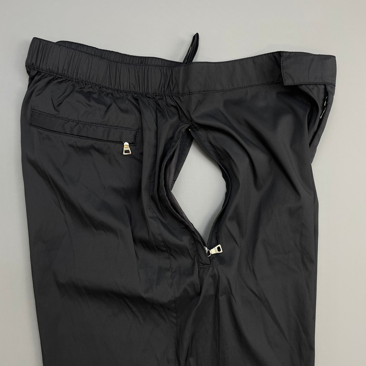 Prada Sport Black/Deep Purple 1999 Shell Track Pant Trousers