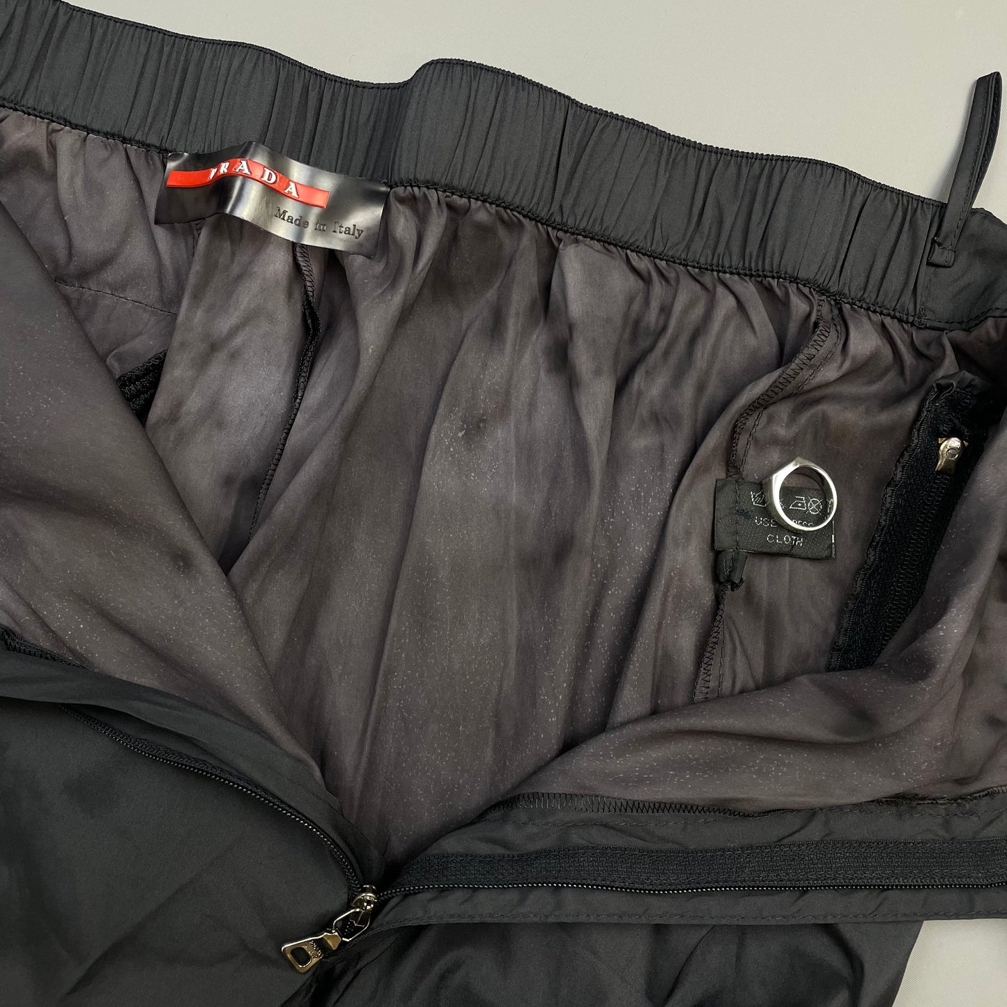 Prada Sport Black/Deep Purple 1999 Shell Track Pant Trousers