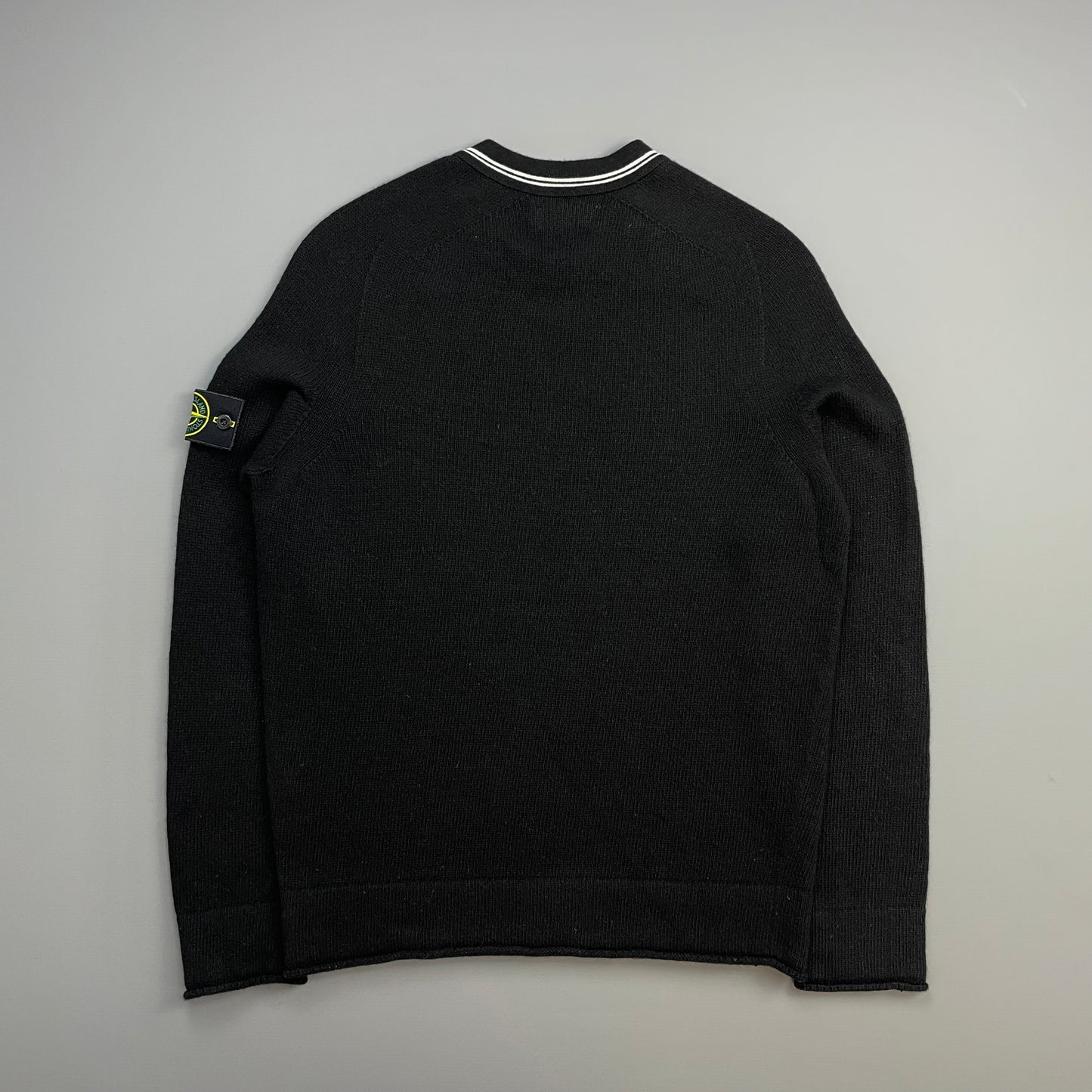Stone Island Black AW19 Wool Blend Knit Crewneck Jumper