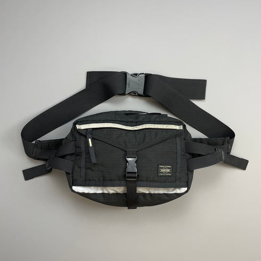 Porter Yoshida & Co. Black Nylon Canvas 3M Reflective Crossbody Bag