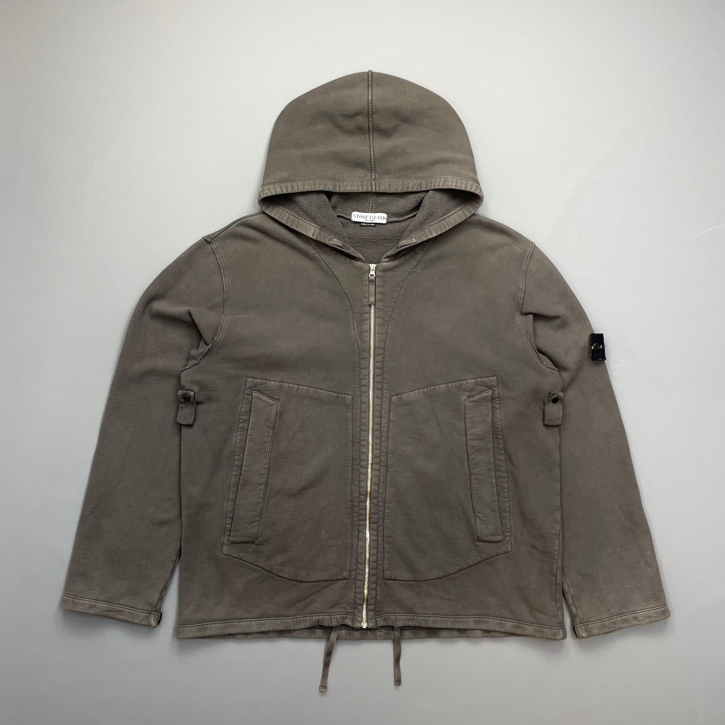 Stone Island Grey AW05 Zip-Through Heavyweight Hoodie Jacket