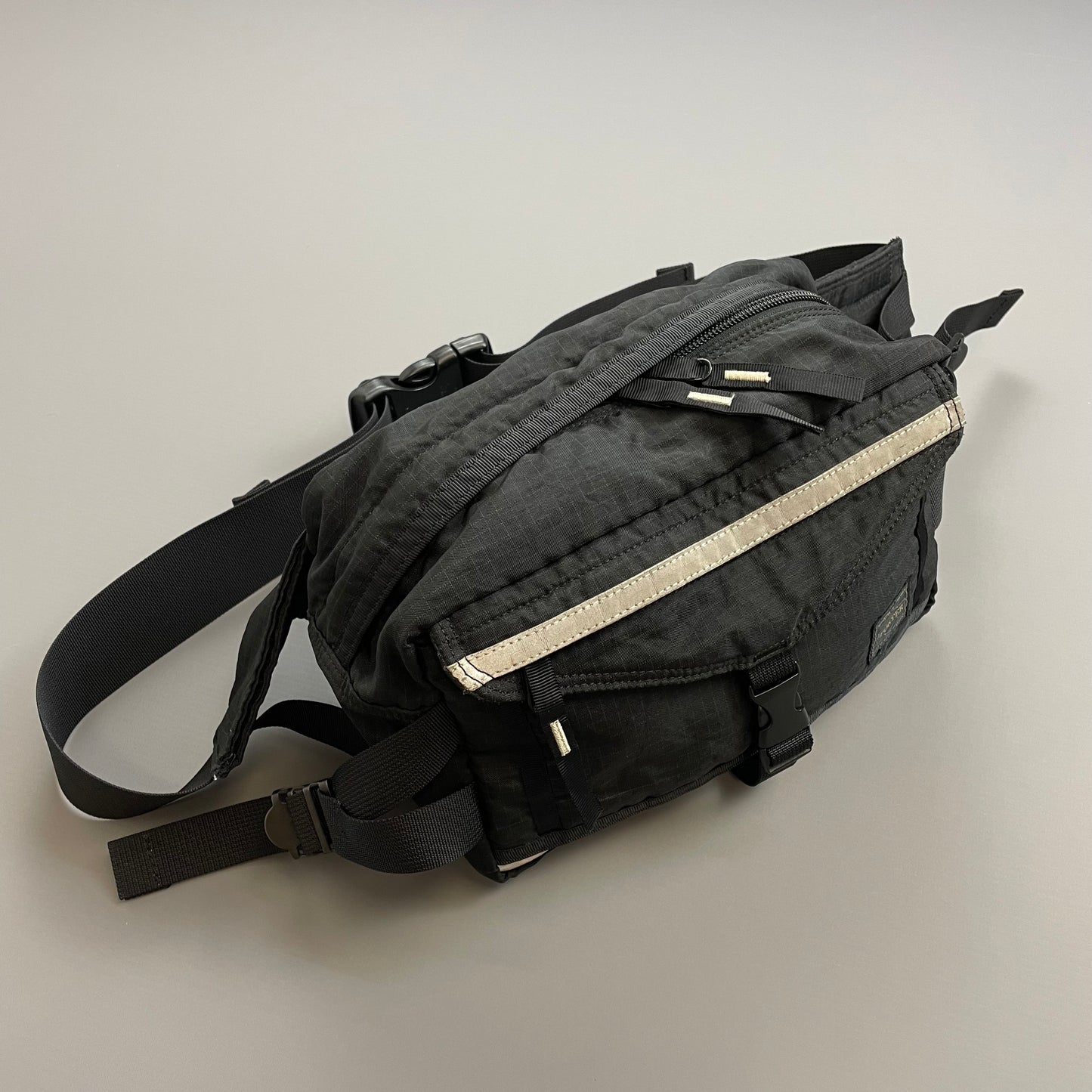 Porter Yoshida & Co. Black Nylon Canvas 3M Reflective Crossbody Bag