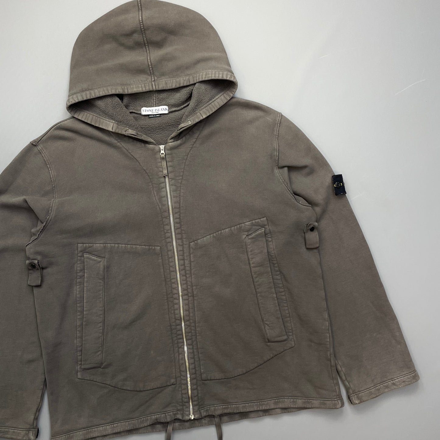 Stone Island Grey AW05 Zip-Through Heavyweight Hoodie Jacket