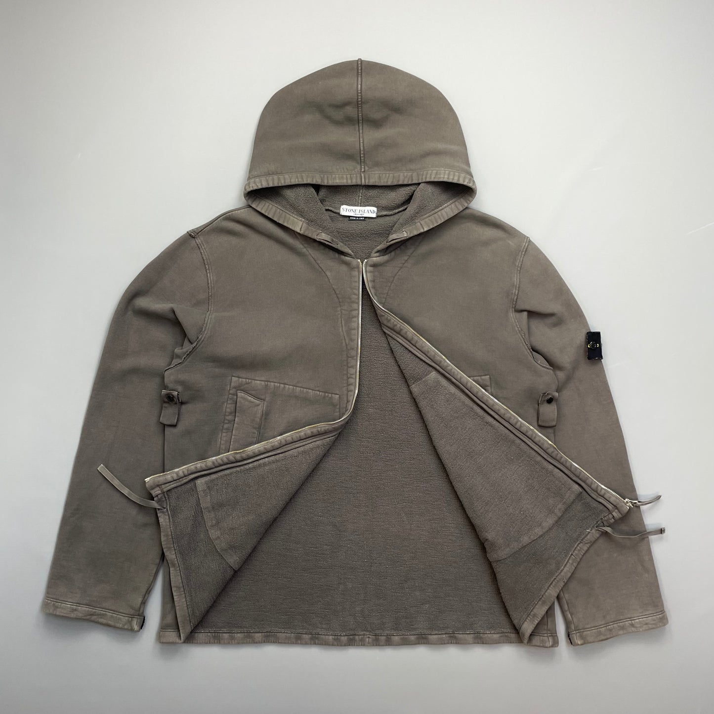 Stone Island Grey AW05 Zip-Through Heavyweight Hoodie Jacket