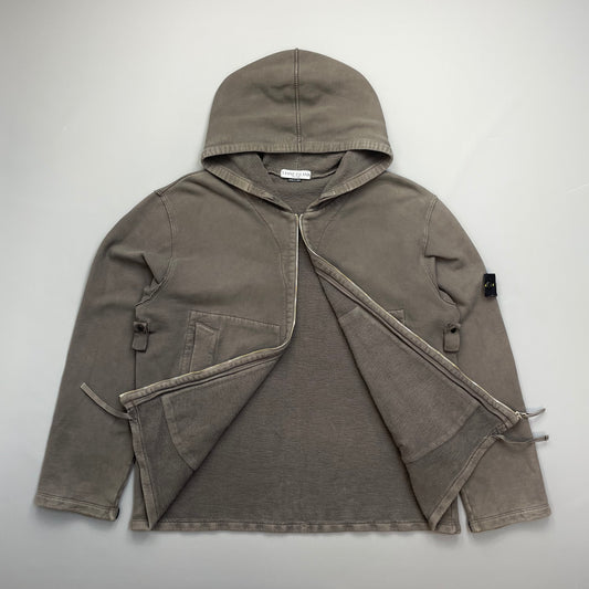 Stone Island Grey AW05 Zip-Through Heavyweight Hoodie Jacket